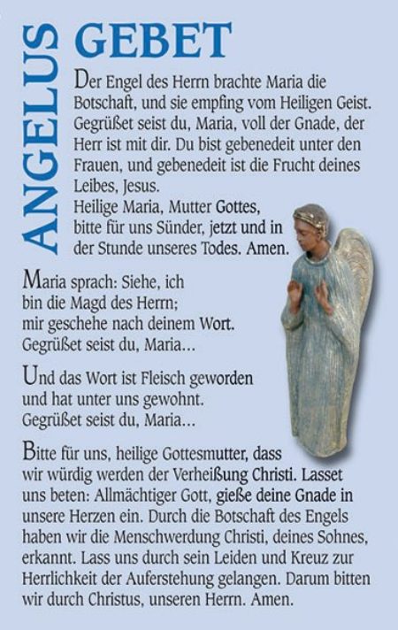 Gebetskarte <br>„Angelusgebet”