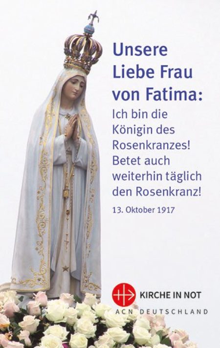 Gebetskarte: <br class=”clear” />„Fatima-Jubiläumskarte”
