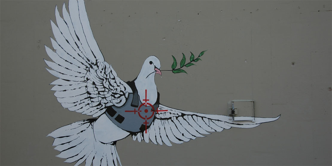Graffito mit Friedenstaube